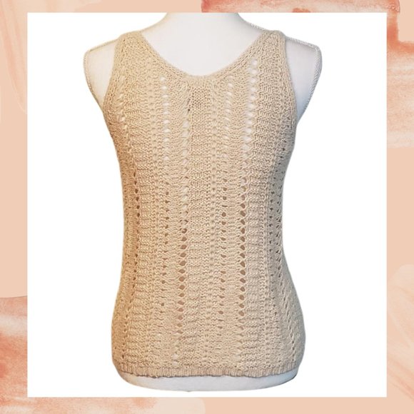 NWT Delicate Beige Sweater Tank Top - Picture 3 of 4